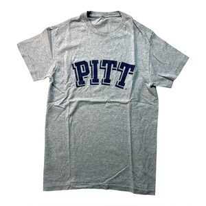 Pitt University T-shirt Tee Pittsburgh Adult XS/ Small Athletic Gray Panthers